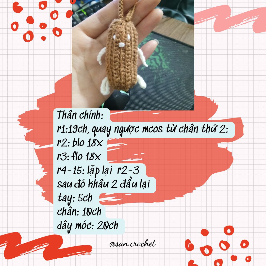 Hướng dẫn móc len con Đậu phộng dễ thương