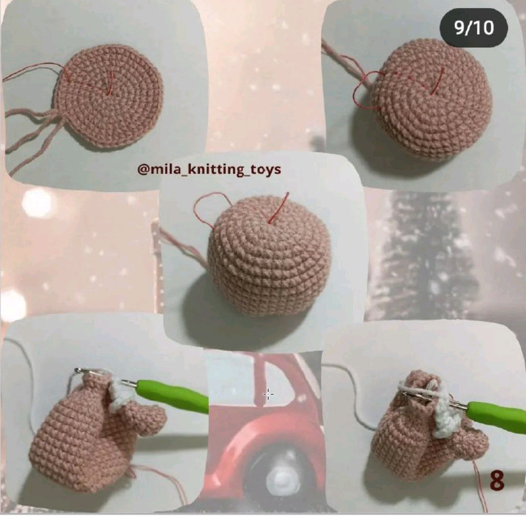 Hướng dẫn móc len con mèo đen và be trang phục Noel