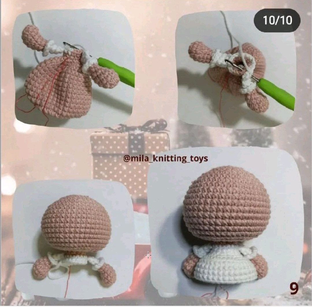 Hướng dẫn móc len con mèo đen và be trang phục Noel