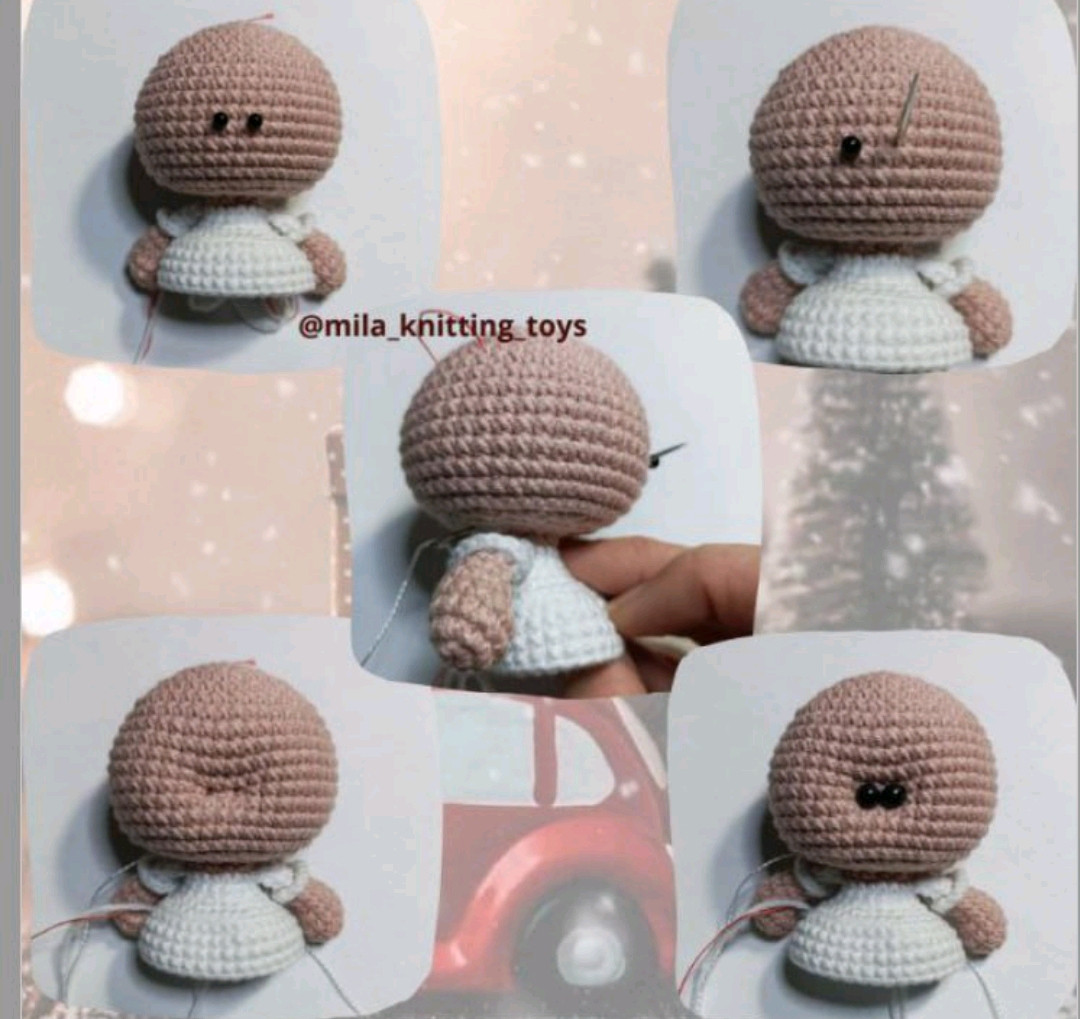 Hướng dẫn móc len con mèo đen và be trang phục Noel