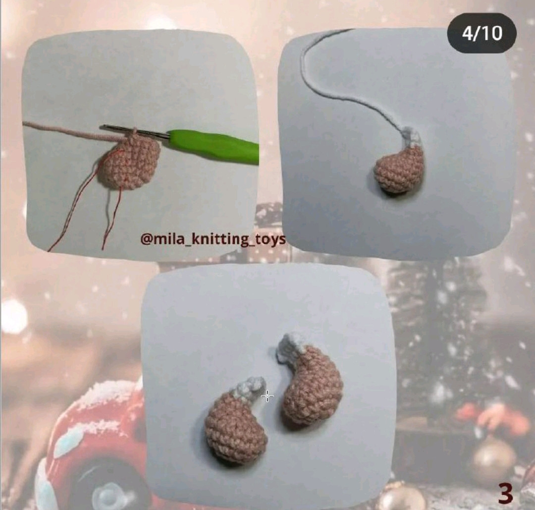 Hướng dẫn móc len con mèo đen và be trang phục Noel