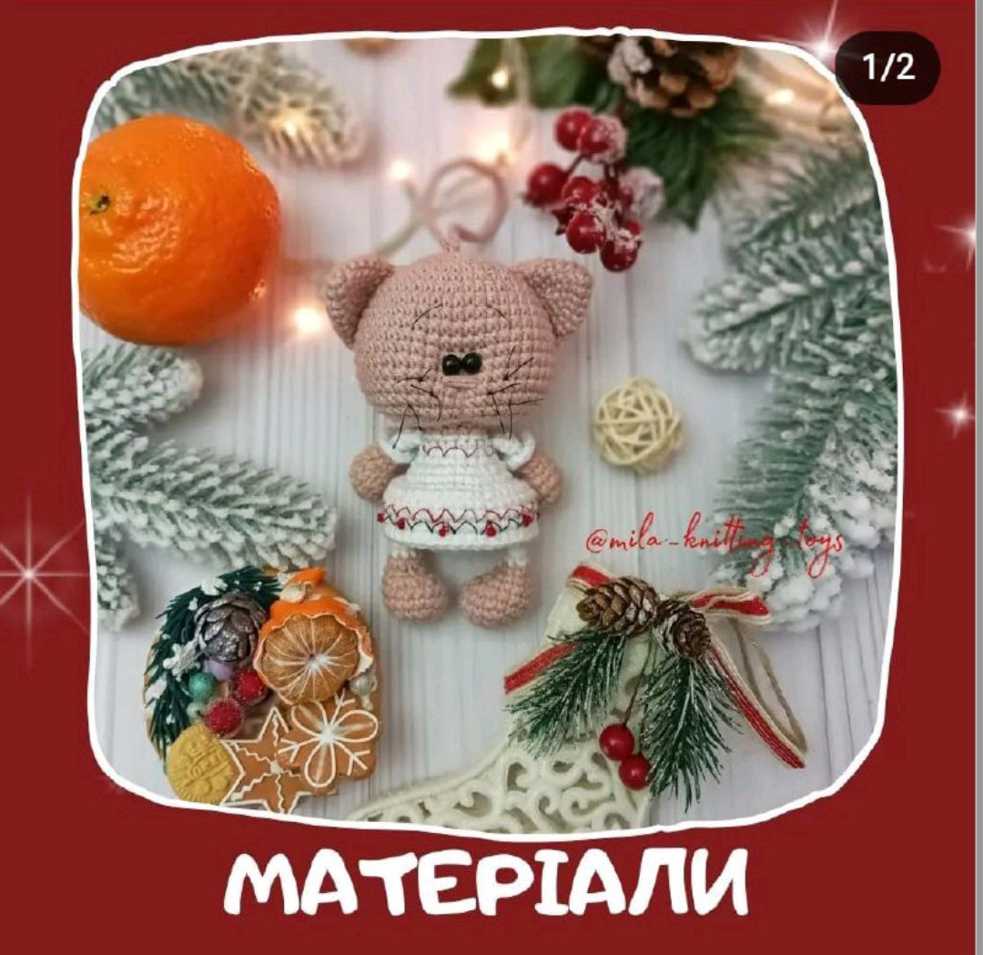 Hướng dẫn móc len con mèo đen và be trang phục Noel