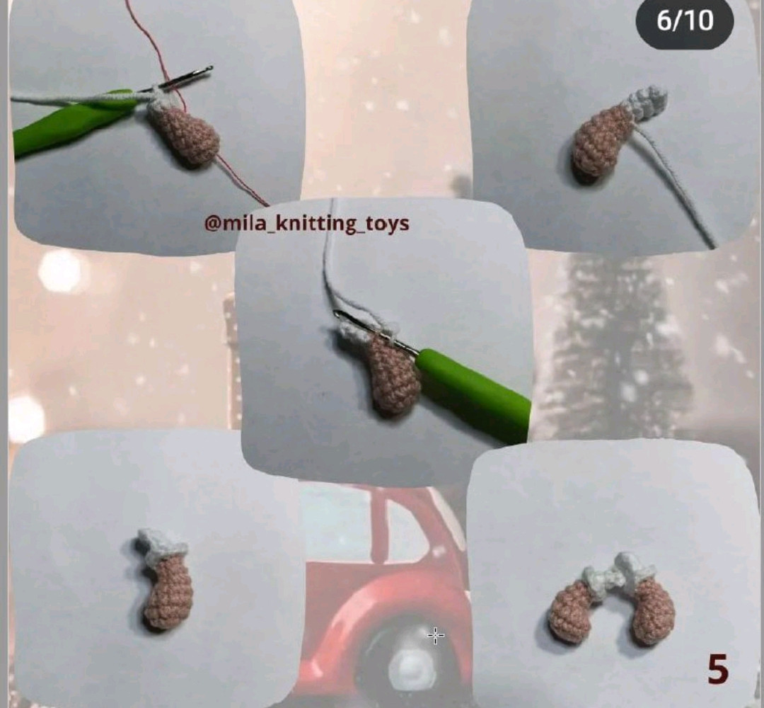 Hướng dẫn móc len con mèo đen và be trang phục Noel