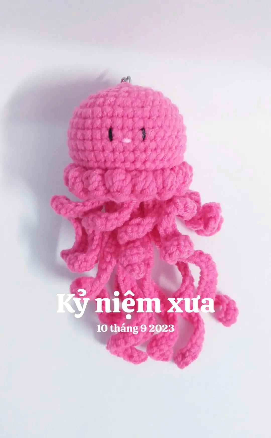 Hướng dẫn móc len con sứa màu hồng dễ thương