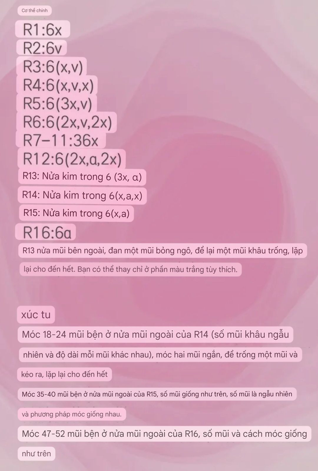 Hướng dẫn móc len con sứa màu hồng xinh xắn