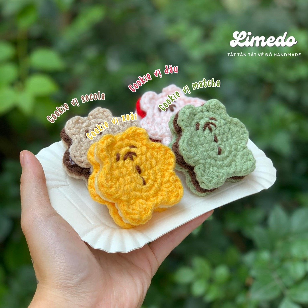 Hướng dẫn móc len cookie hình gấu dễ thương các vị
