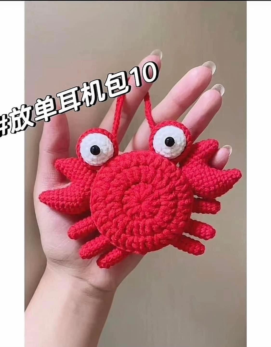 Hướng dẫn móc len Cua Cute - Chart chi tiết từng phần