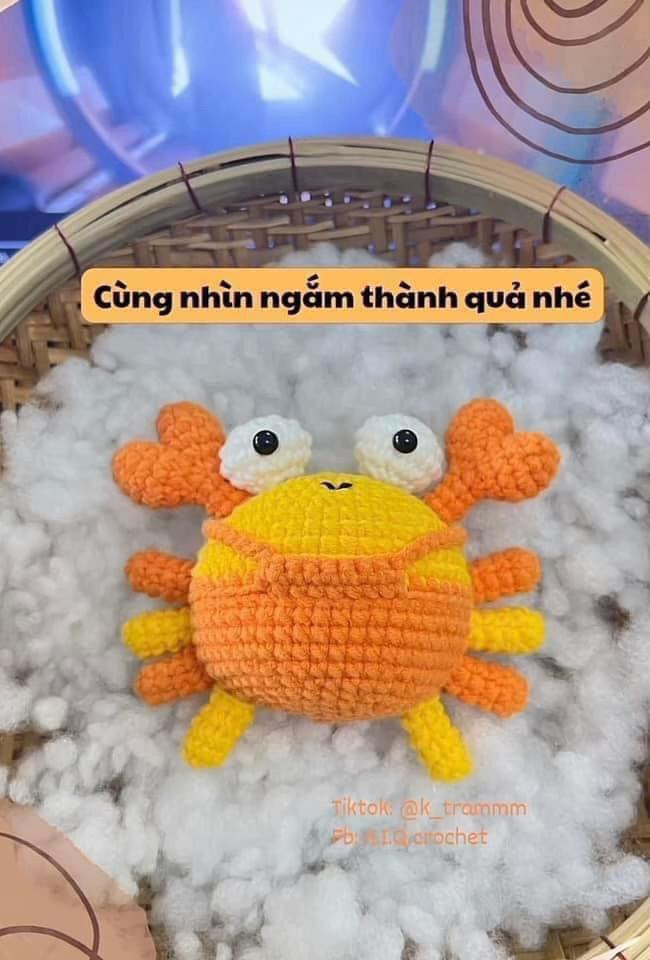 Hướng dẫn móc len Cua Cute - Chart chi tiết từng phần
