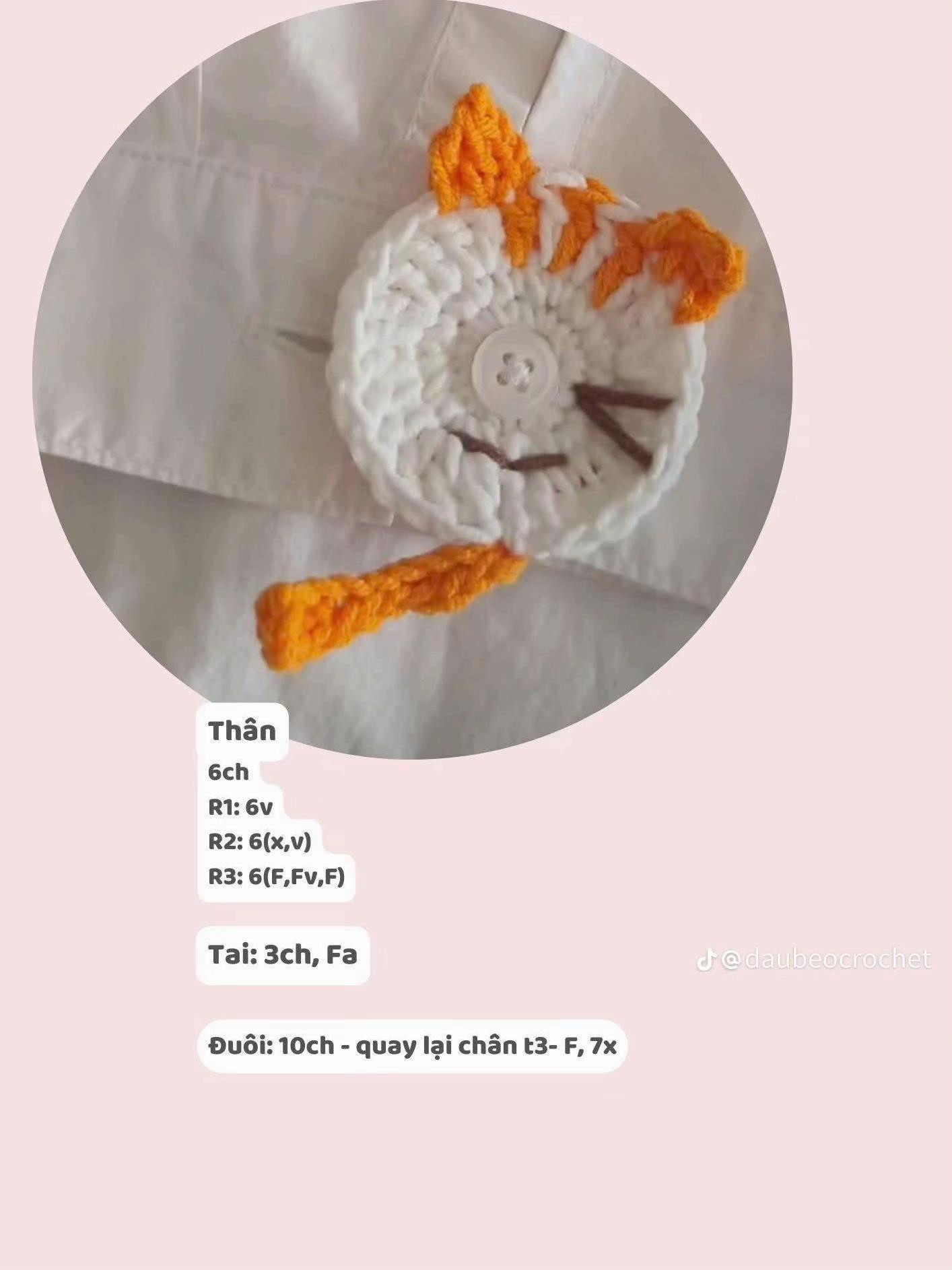 Hướng dẫn móc len cúc áo trang trí hình ngôi sao, cầu vồng và mèo