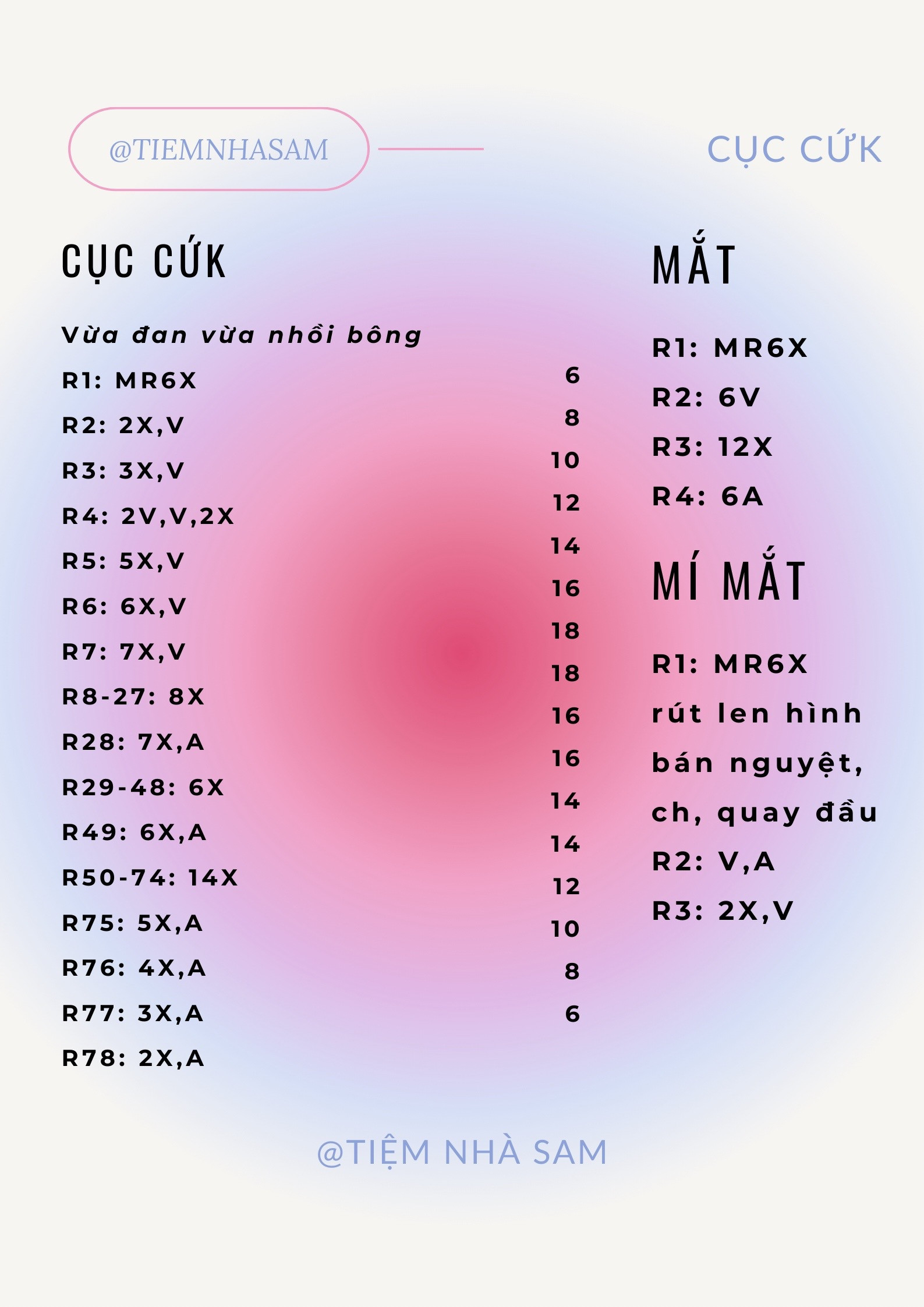 Hướng dẫn móc len Cục Cứt và Nấm độc đỏ trắng