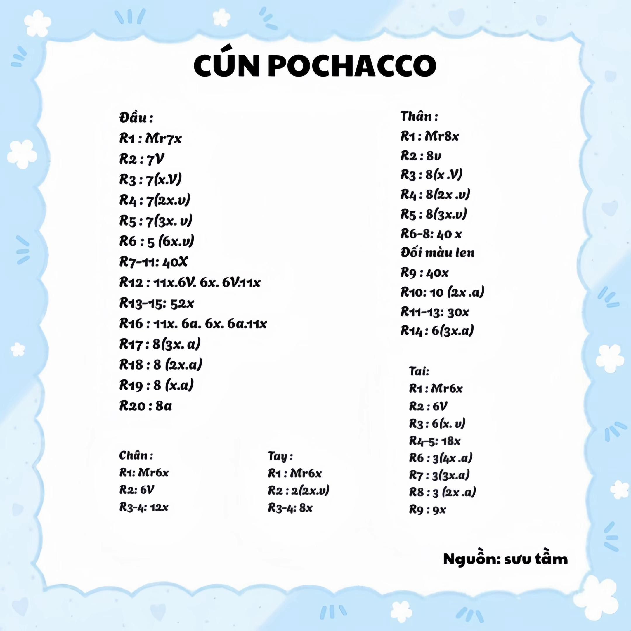 Hướng dẫn móc len Cún Pochacco dễ thương