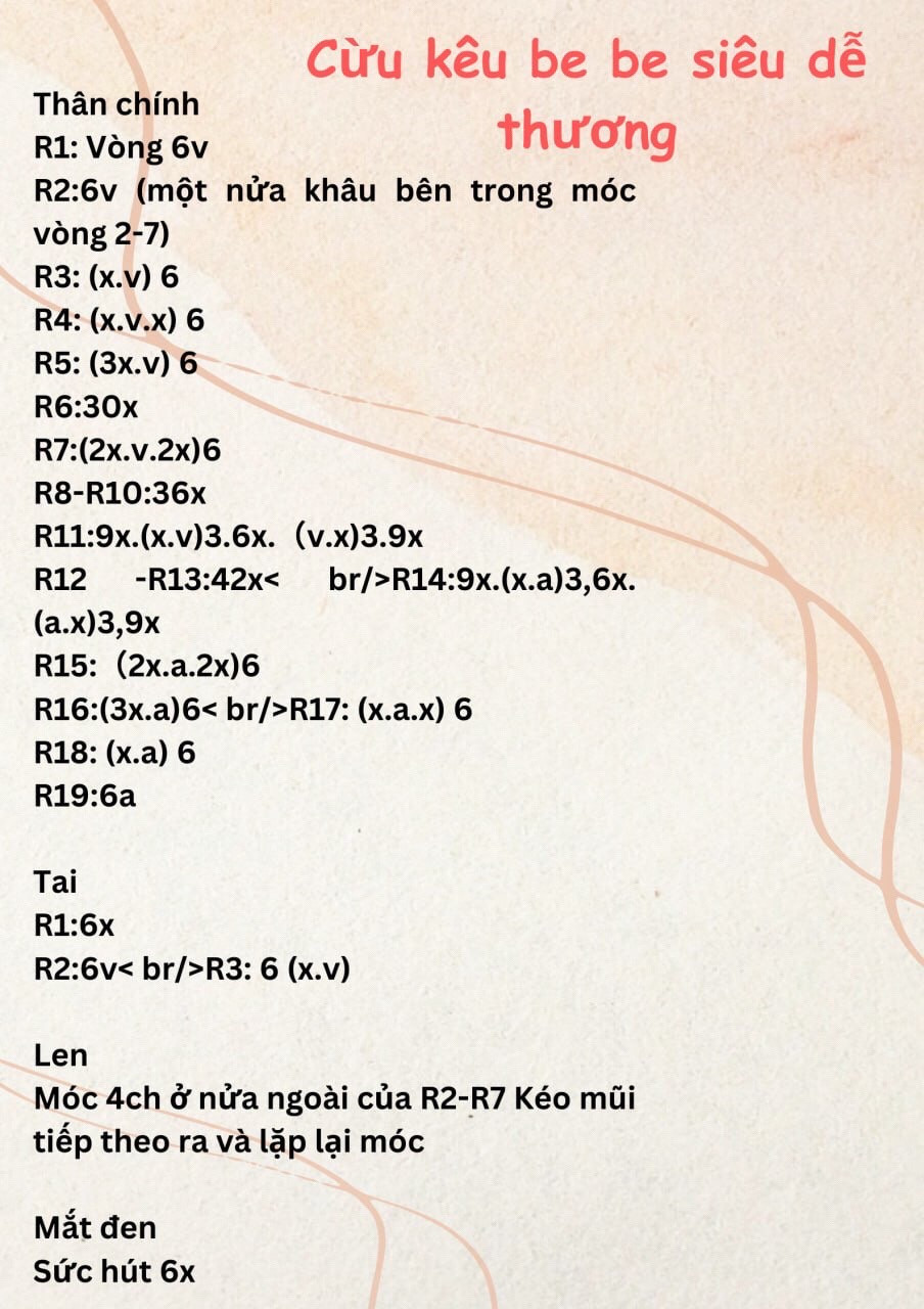 Hướng dẫn móc len cừu kêu be be siêu dễ thương