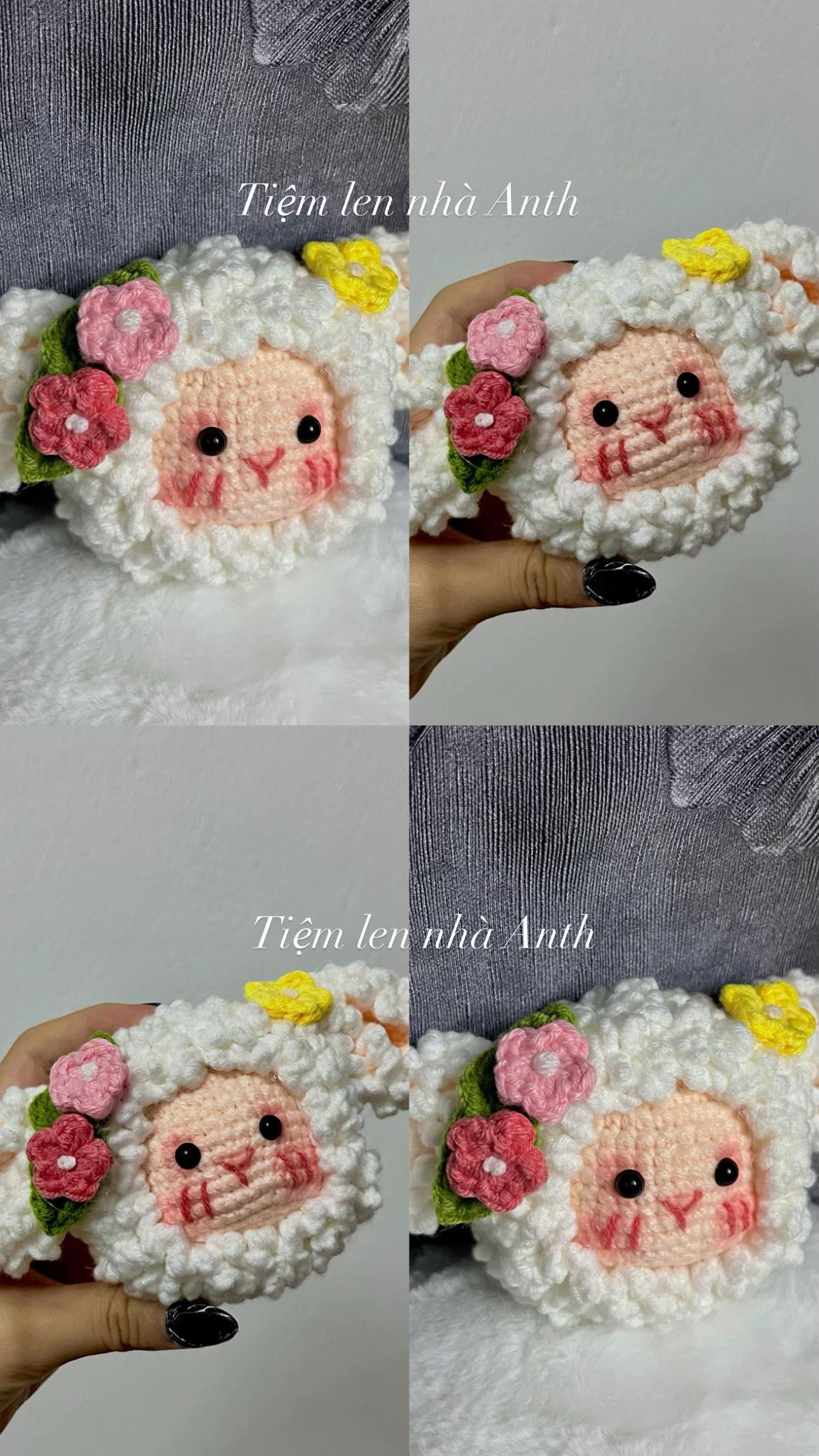 Hướng dẫn móc len Cừu lông xù dễ thương có hoa