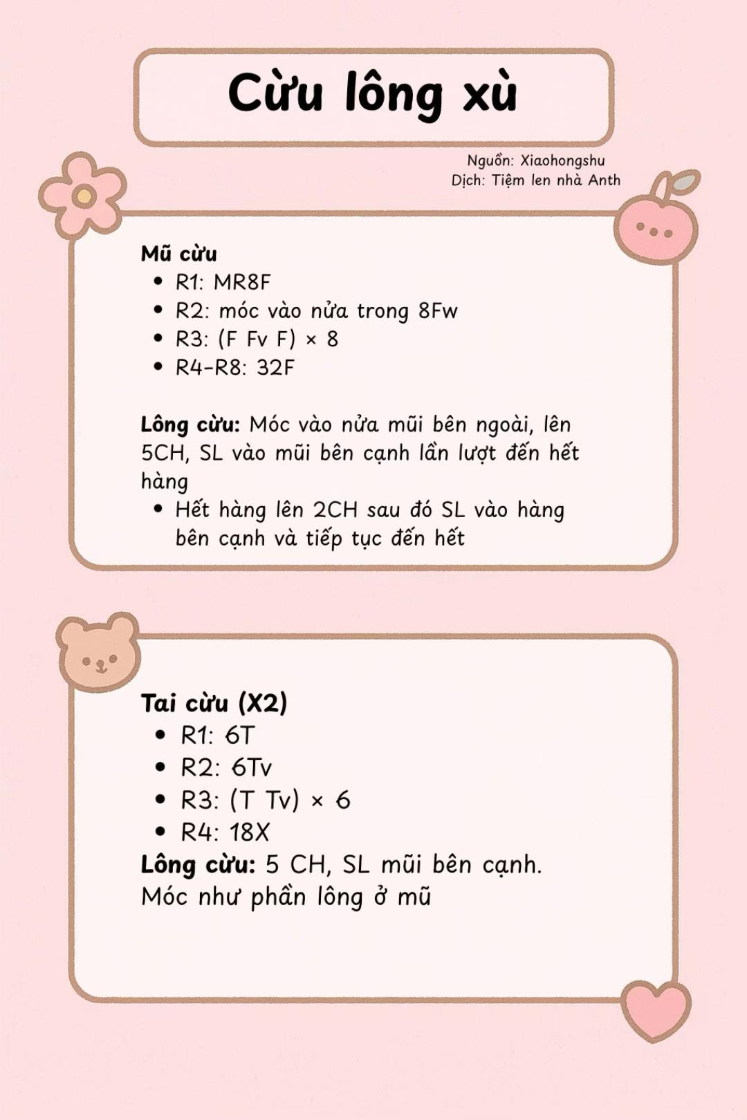 Hướng dẫn móc len Cừu lông xù dễ thương có hoa