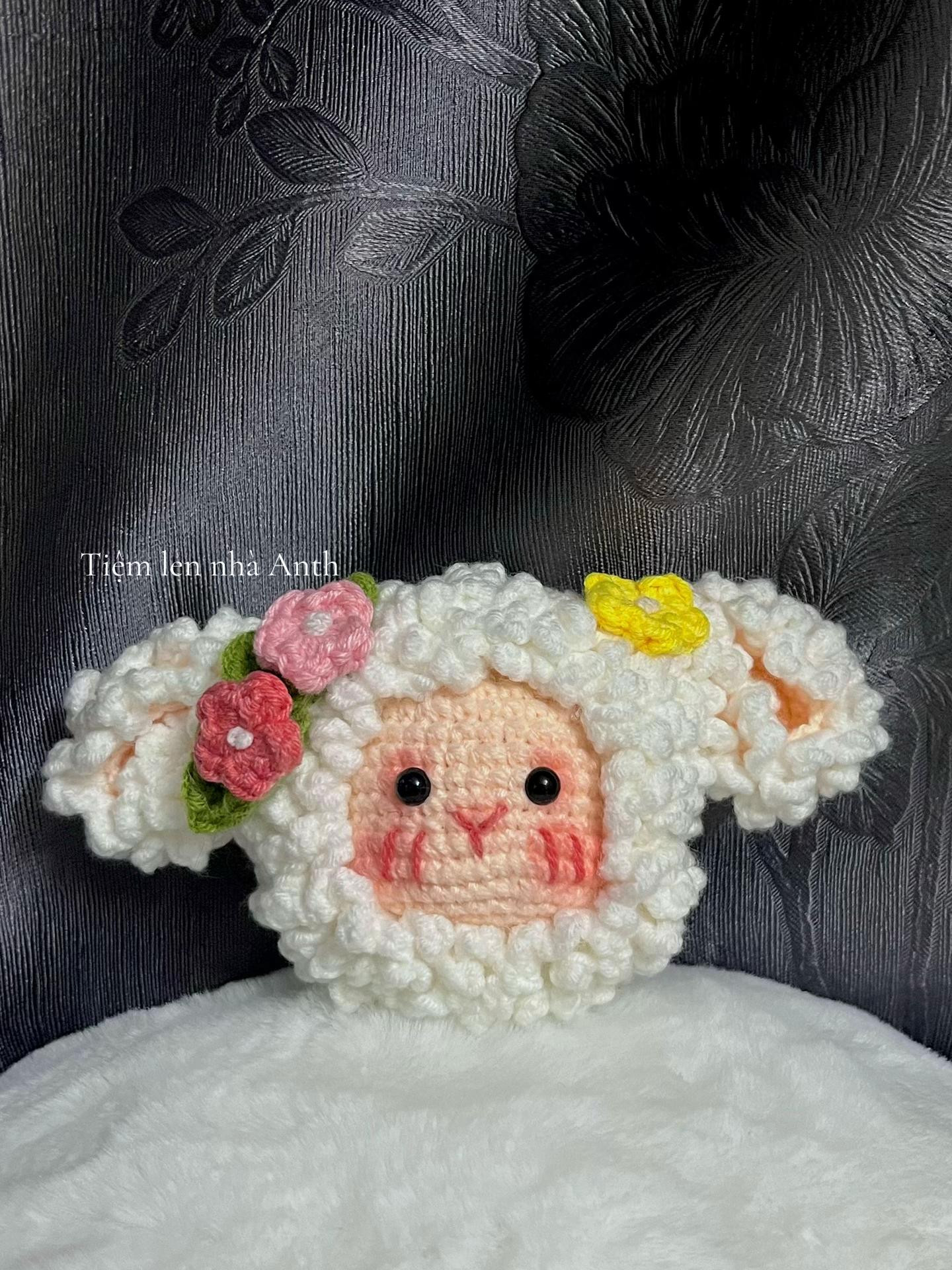 Hướng dẫn móc len Cừu lông xù dễ thương có hoa