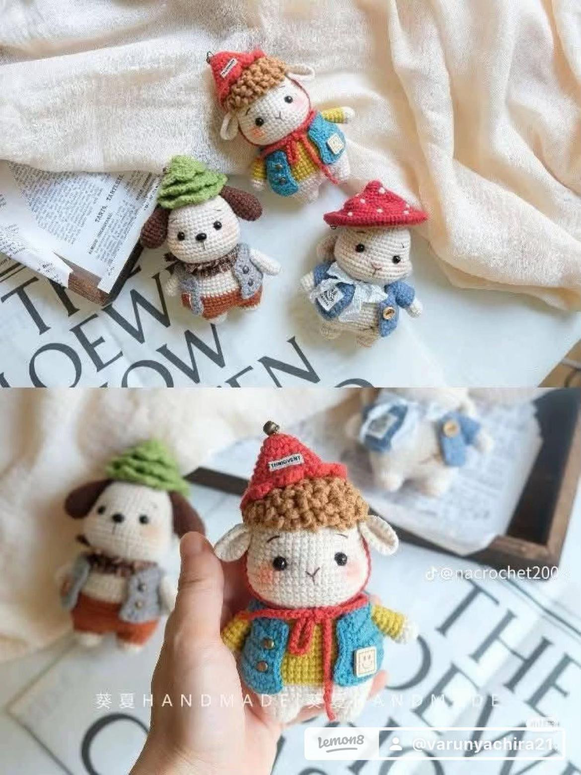 Hướng dẫn móc len Cừu nhỏ (Cừu ấm áp) chi tiết từng phần