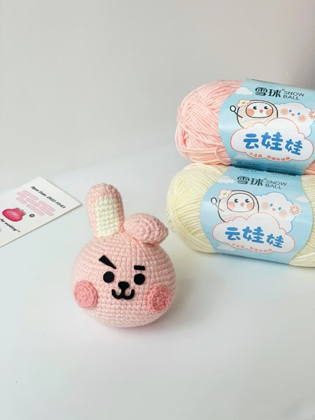 Hướng dẫn móc len đầu búp bê Cookie BT21 màu hồng dễ thương