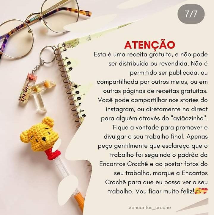 Hướng dẫn móc len đầu gấu Pooh làm nơ bút