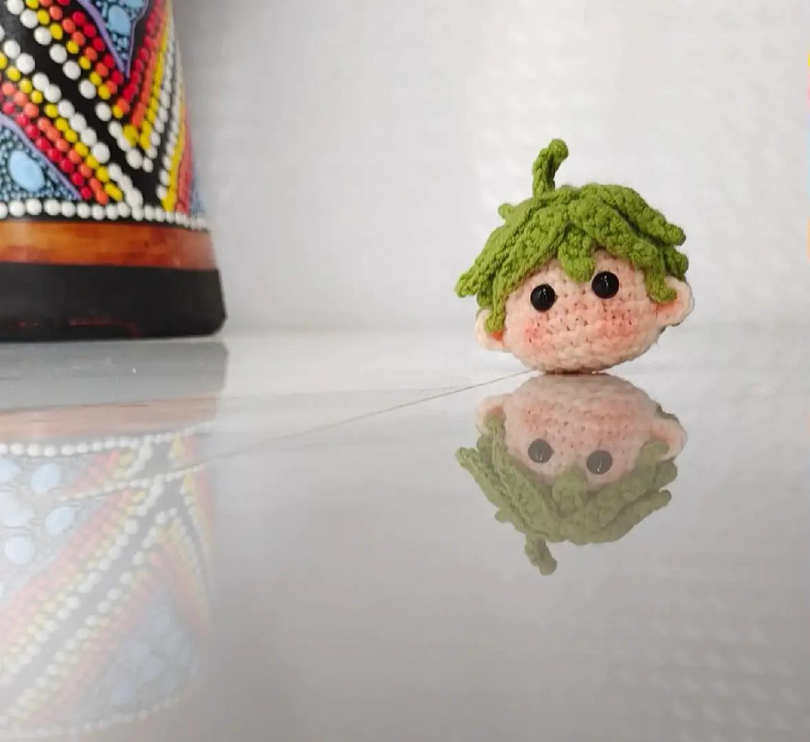 Hướng dẫn móc len đầu nhân vật tóc xanh lá