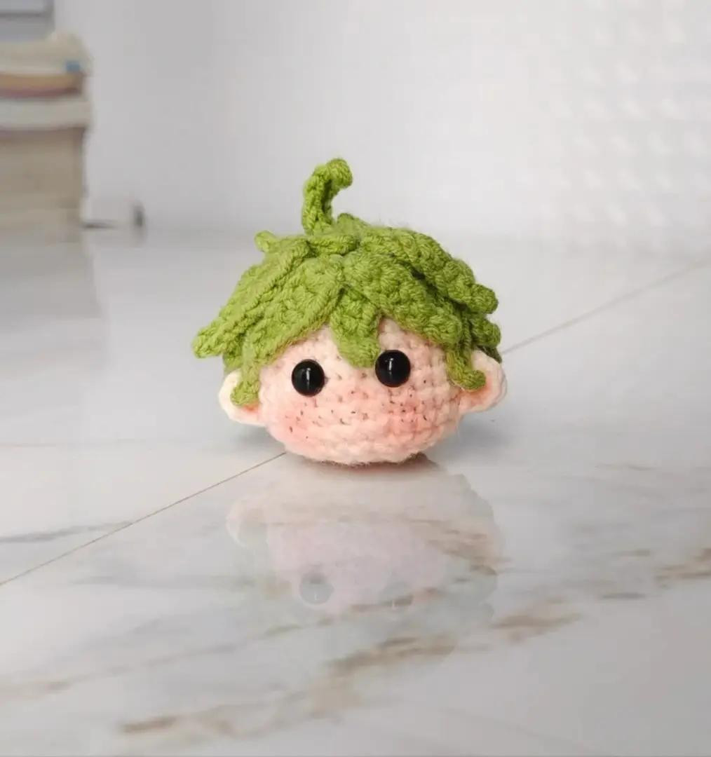 Hướng dẫn móc len đầu nhân vật tóc xanh lá