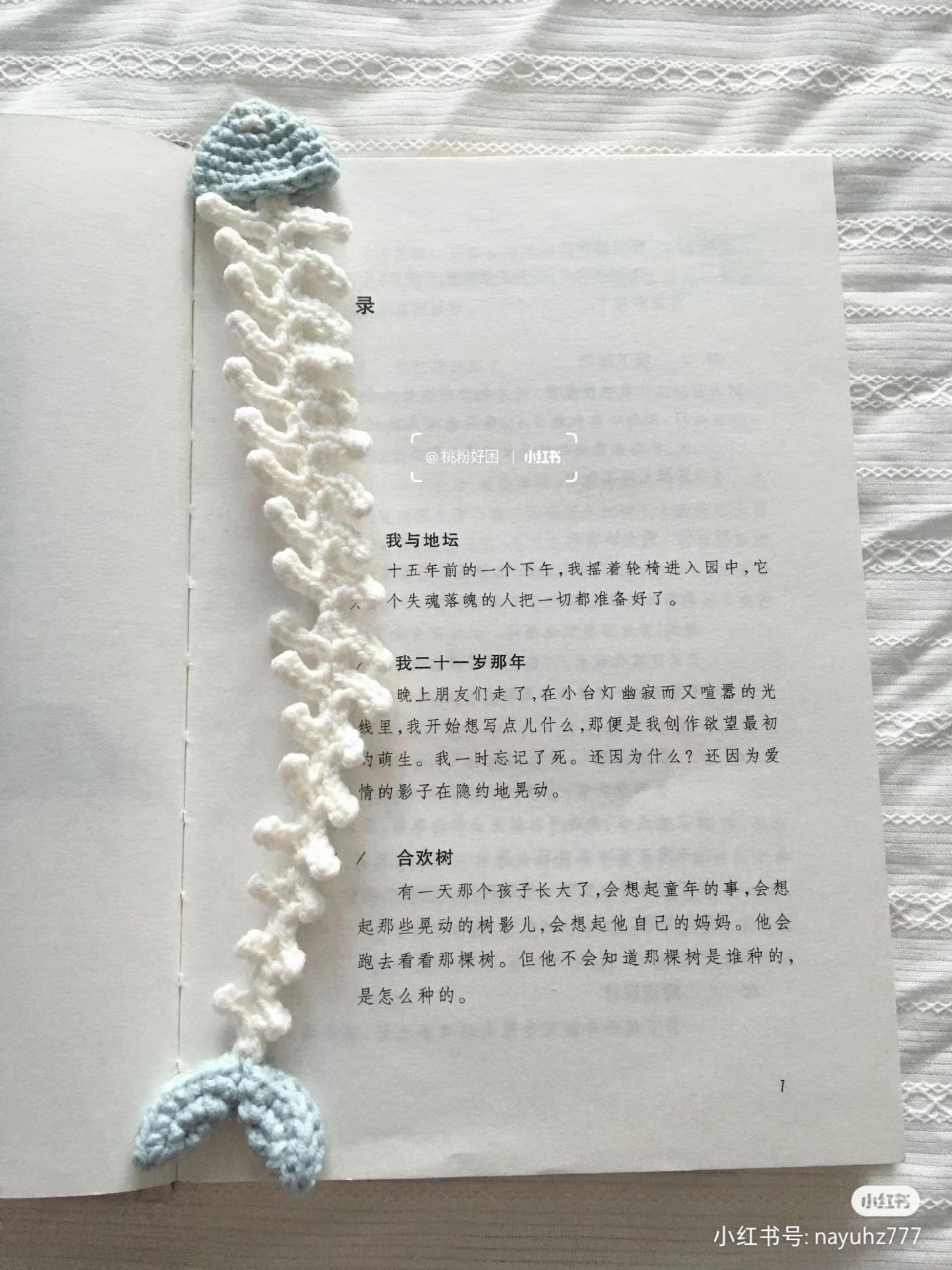 Hướng dẫn móc len dấu trang hình xương cá (Fish Bone Bookmark) với chart chi tiết