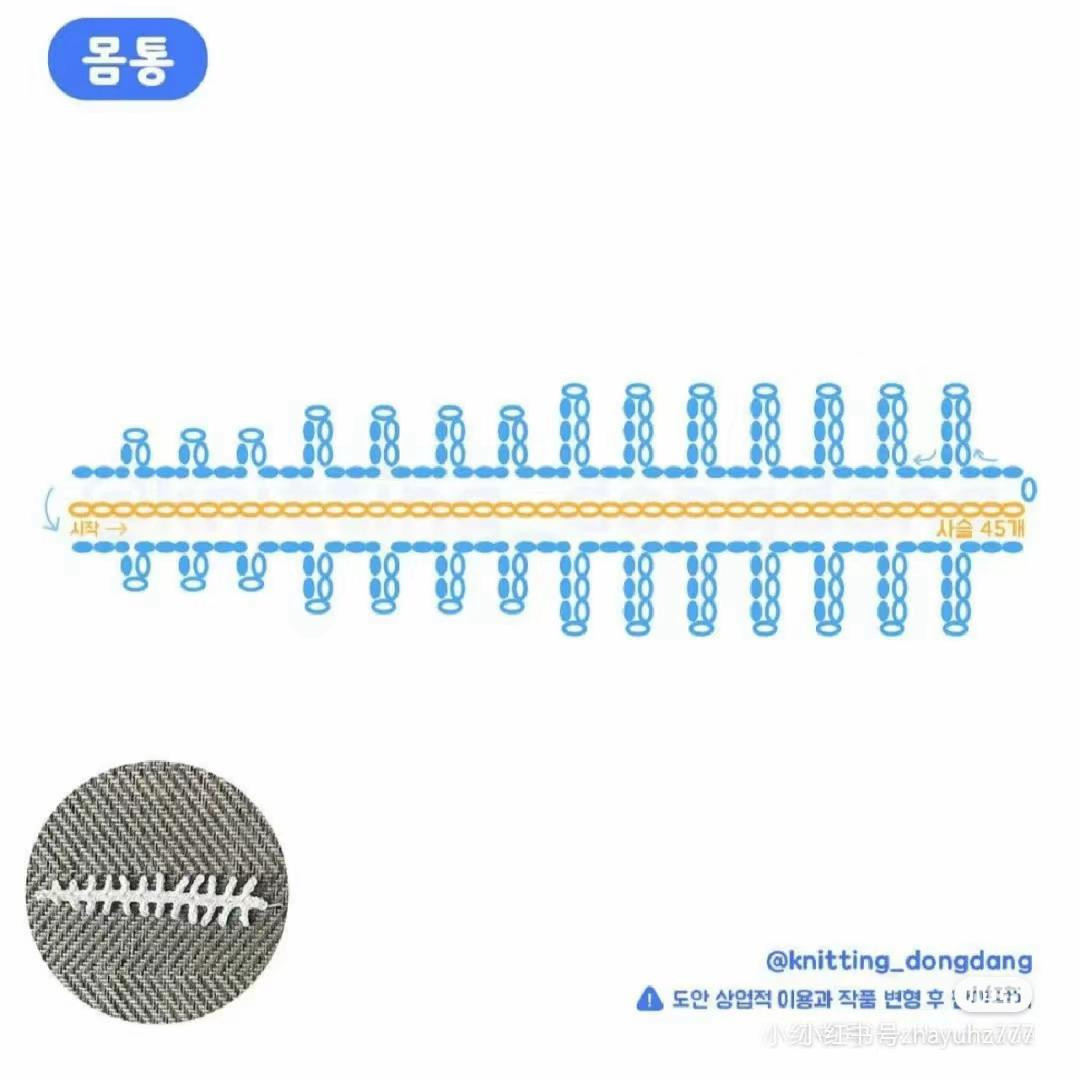 Hướng dẫn móc len dấu trang hình xương cá (Fish Bone Bookmark) với chart chi tiết