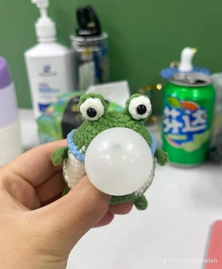 Hướng dẫn móc len Ếch thổi bóng chi tiết từng hàng