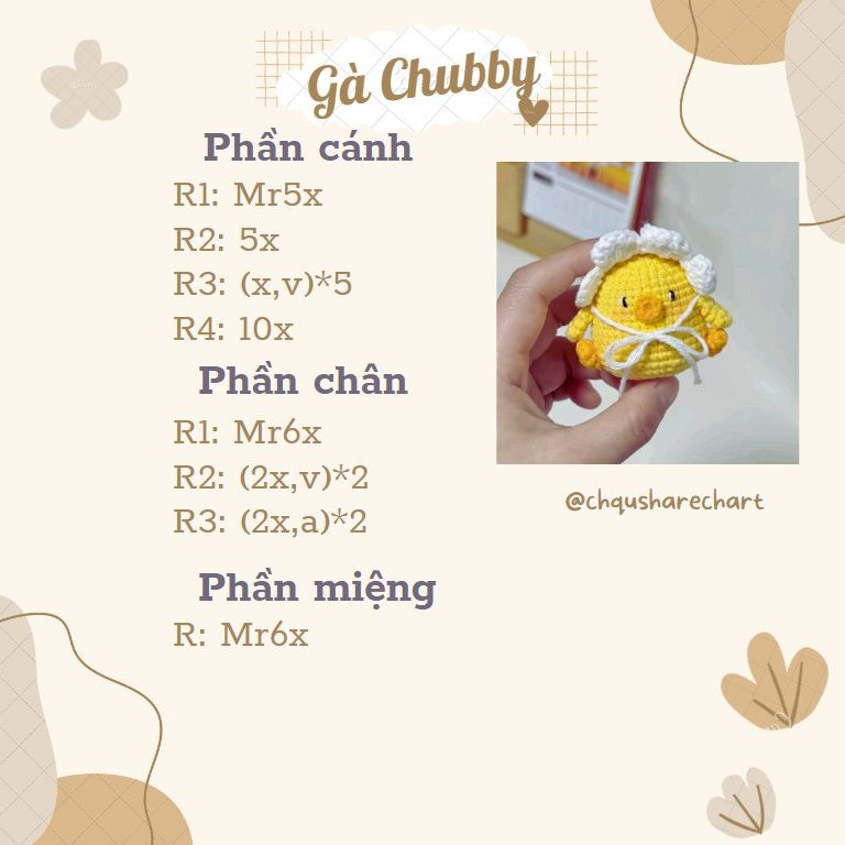 Hướng dẫn móc len Gà Chubby vàng dễ thương