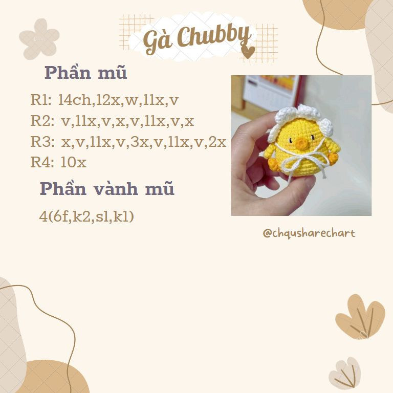 Hướng dẫn móc len Gà Chubby vàng dễ thương