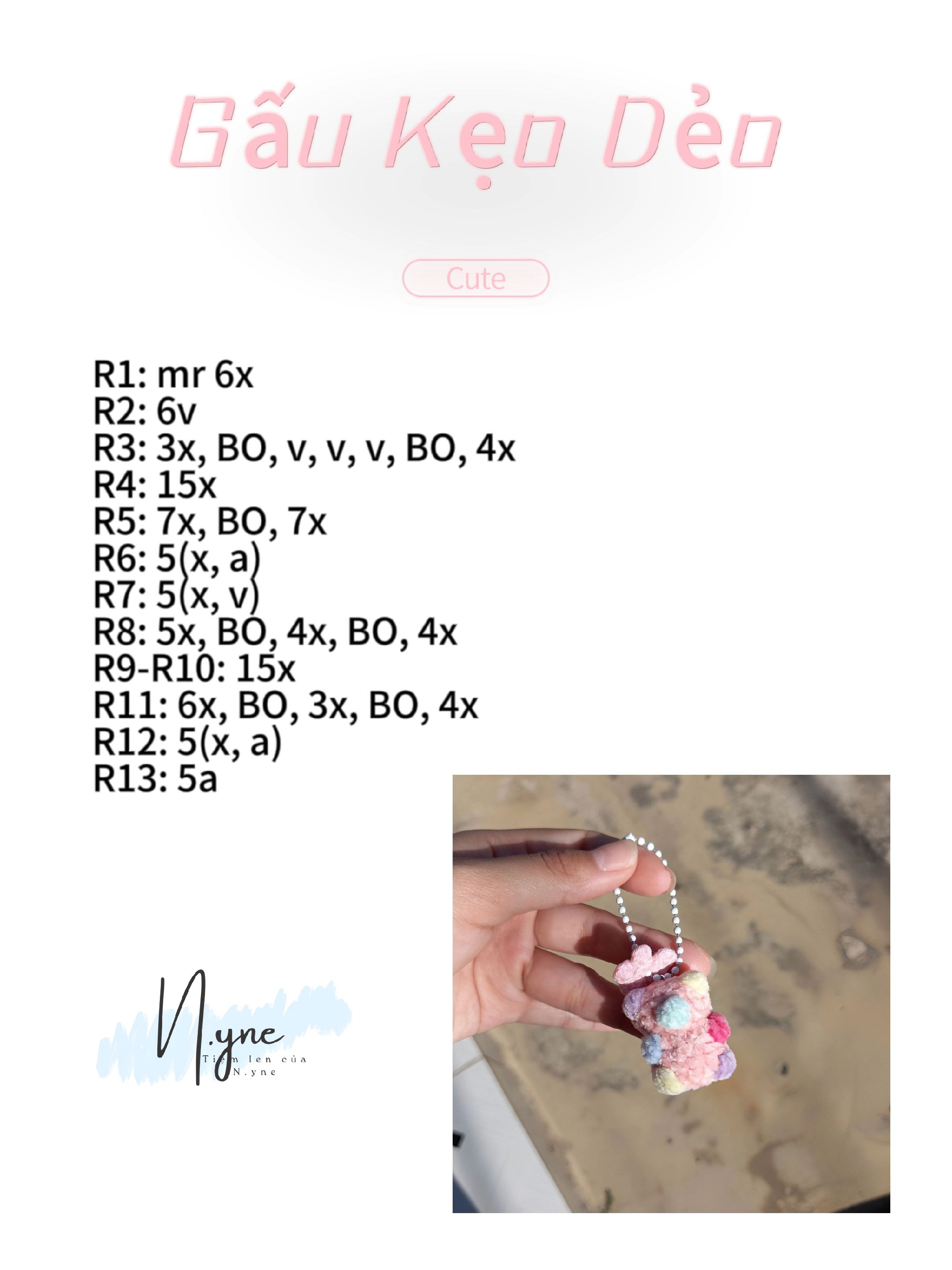 Hướng dẫn móc len Gấu Kẹo Dẻo nhiều màu sắc dễ thương