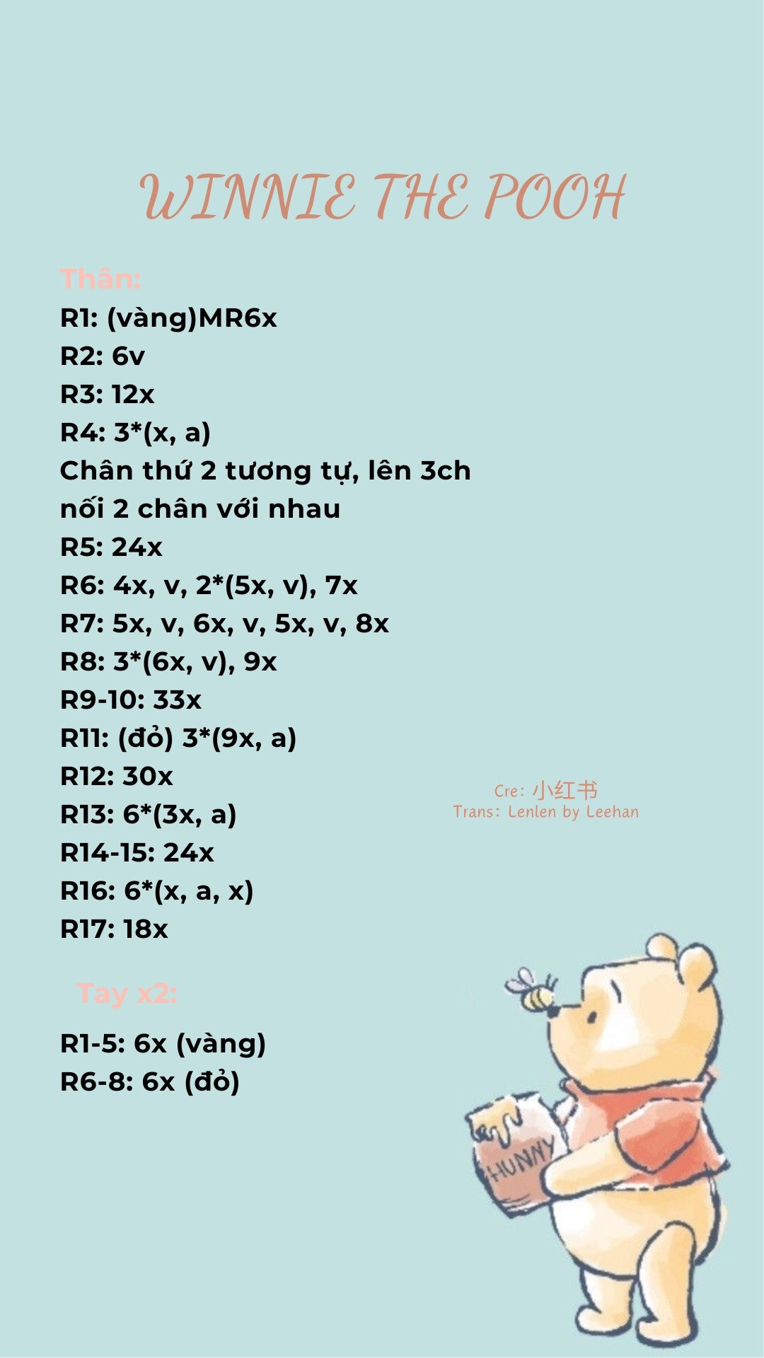 Hướng dẫn móc len Gấu Pooh và Lợn Heehee dễ thương