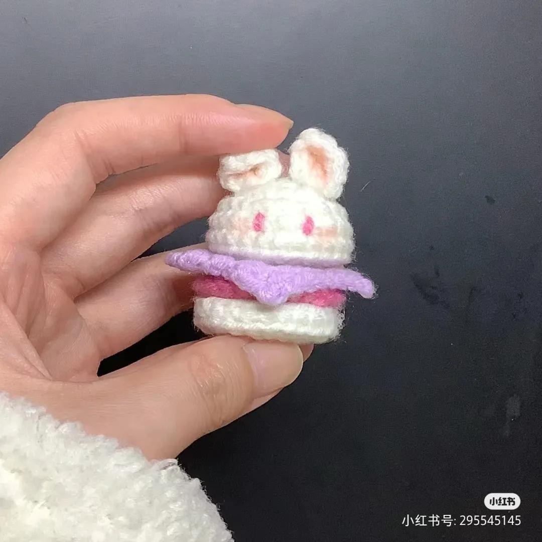 Hướng dẫn móc len Hamburger Thỏ màu hồng trắng dễ thương