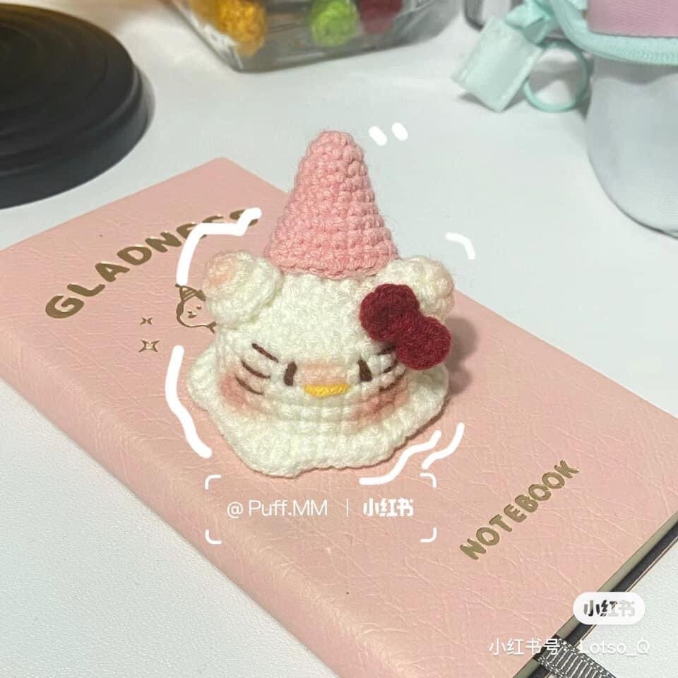 Hướng dẫn móc len Hello Kitty pudding, cá hề và kẹo