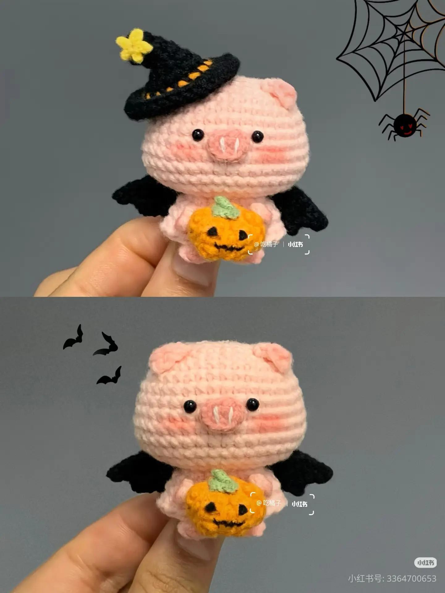 Hướng dẫn móc len Heo Ác Quỷ Halloween dễ thương