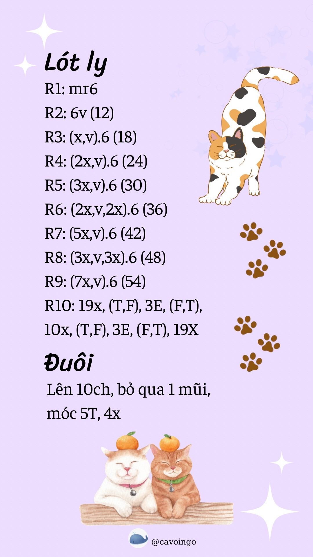 Hướng dẫn móc len hình mèo dễ thương