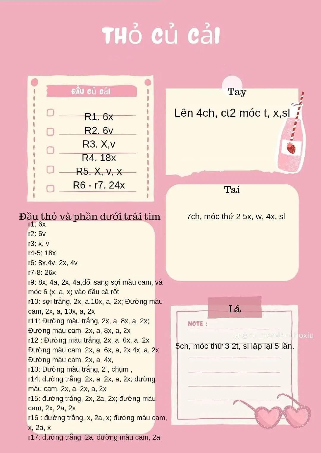 Hướng dẫn móc len hình thỏ và heo dễ thương