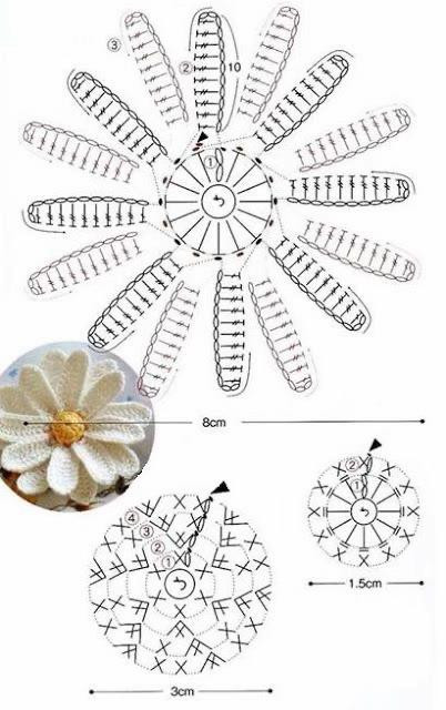 Hướng dẫn móc len hoa Cosmos và hoa sao nhái nhiều màu sắc