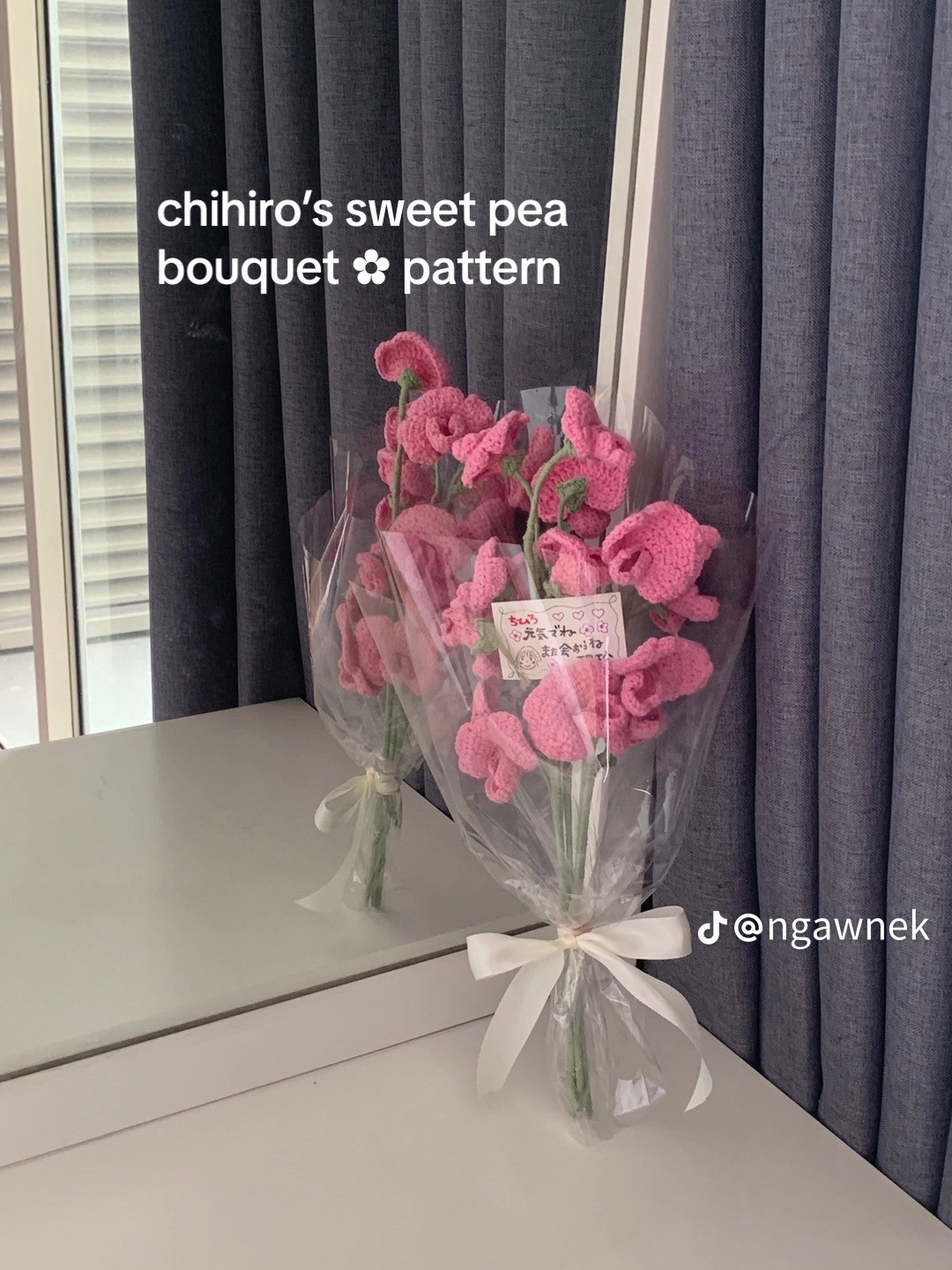 Hướng dẫn móc len hoa đậu ngọt màu hồng