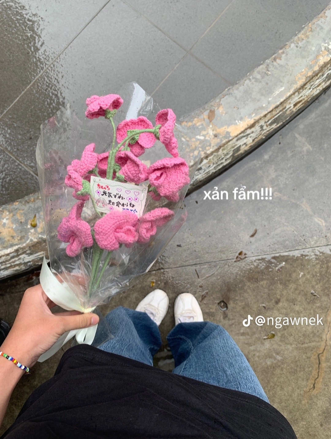 Hướng dẫn móc len hoa đậu ngọt màu hồng