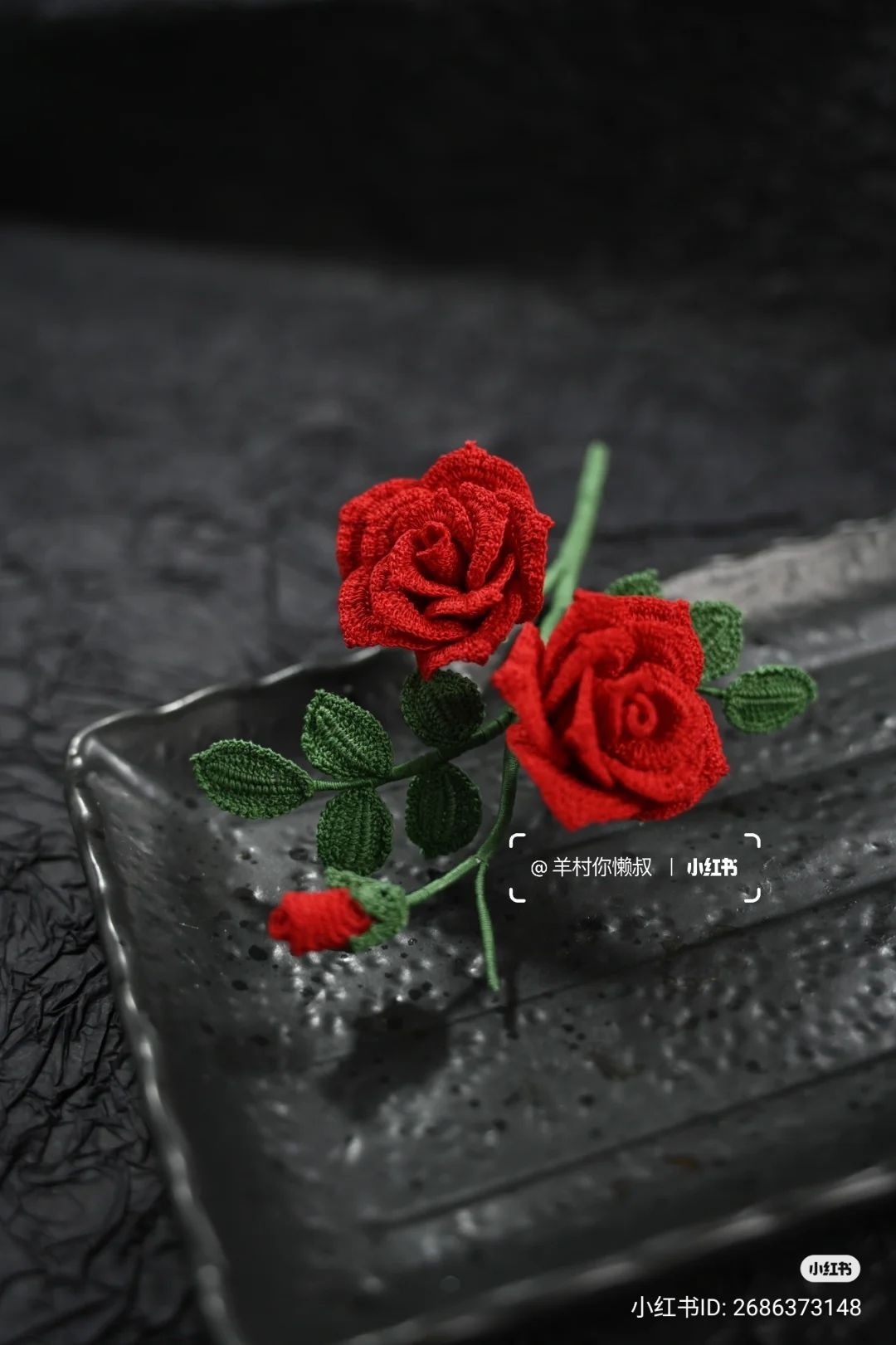 Hướng dẫn móc len hoa hồng đỏ chi tiết