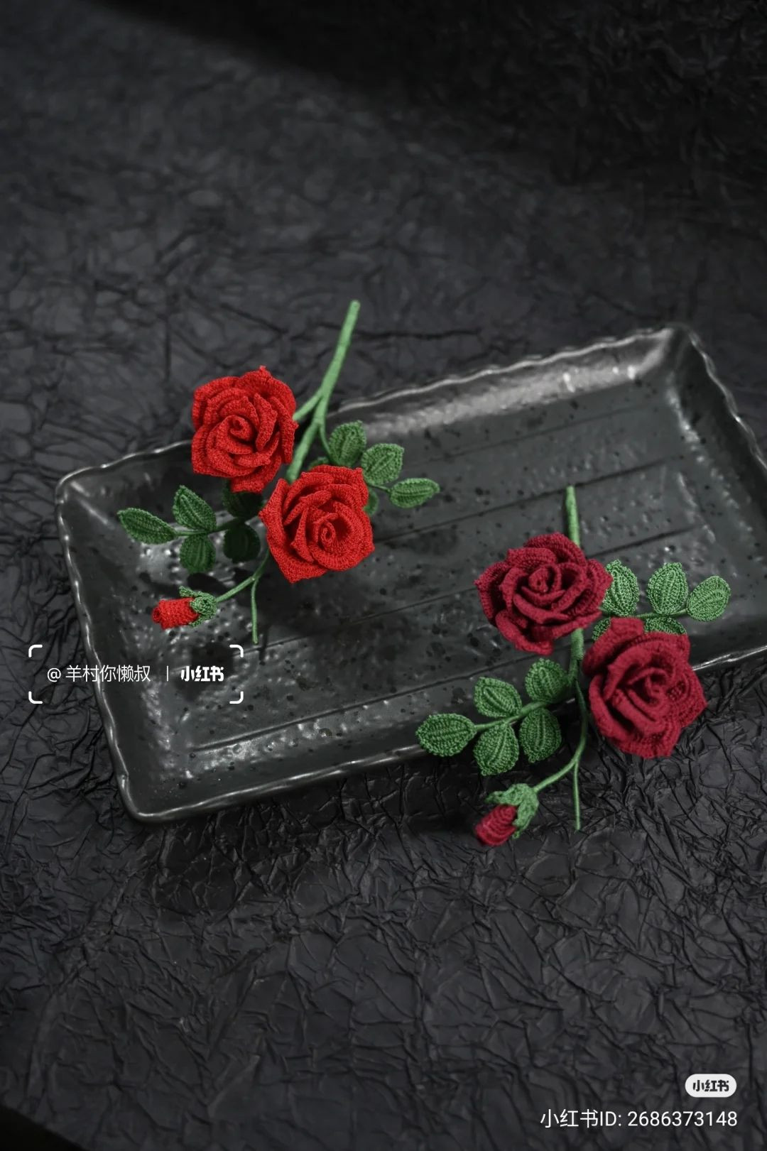 Hướng dẫn móc len hoa hồng đỏ chi tiết