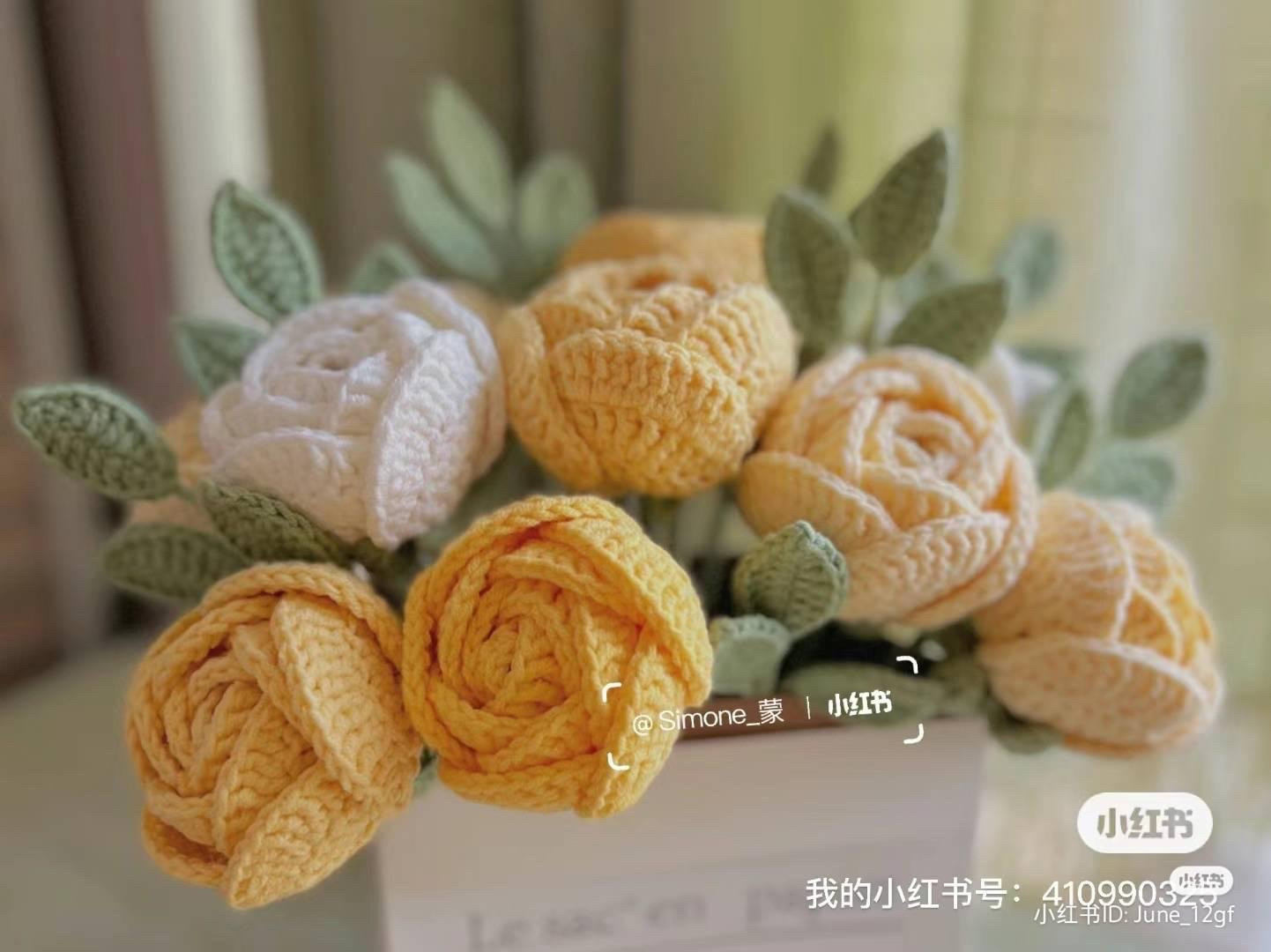 Hướng dẫn móc len hoa hồng handmade chi tiết