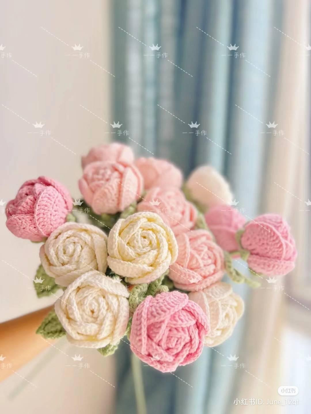 Hướng dẫn móc len hoa hồng handmade chi tiết