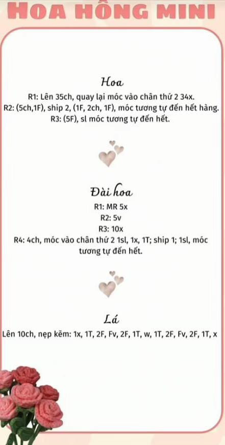 Hướng dẫn móc len Hoa Hồng Pháp và Mini chi tiết