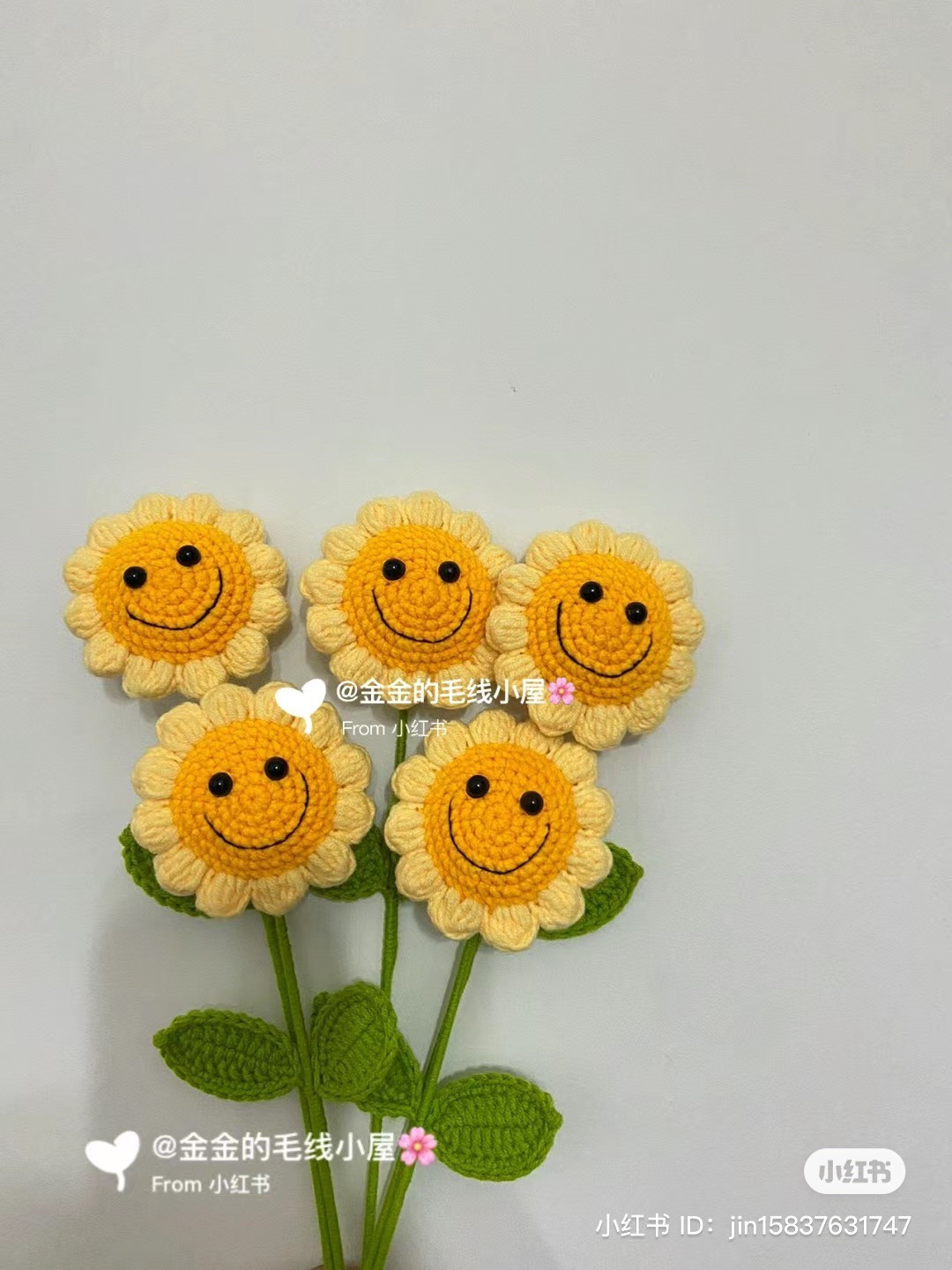 Hướng dẫn móc len hoa hướng dương mặt cười, chậu và đất chi tiết