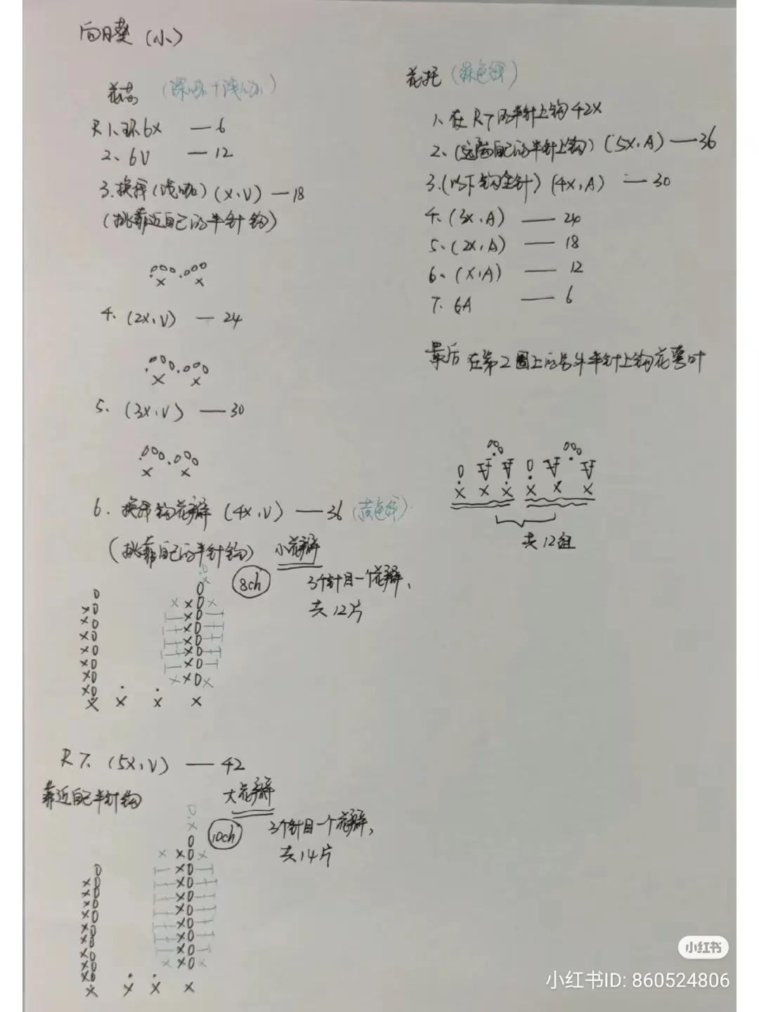 Hướng dẫn móc len hoa hướng dương và lá kèm chi tiết