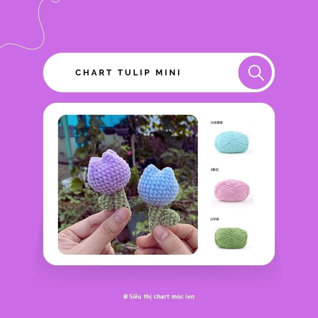 Hướng dẫn móc len hoa Tulip mini dễ thương
