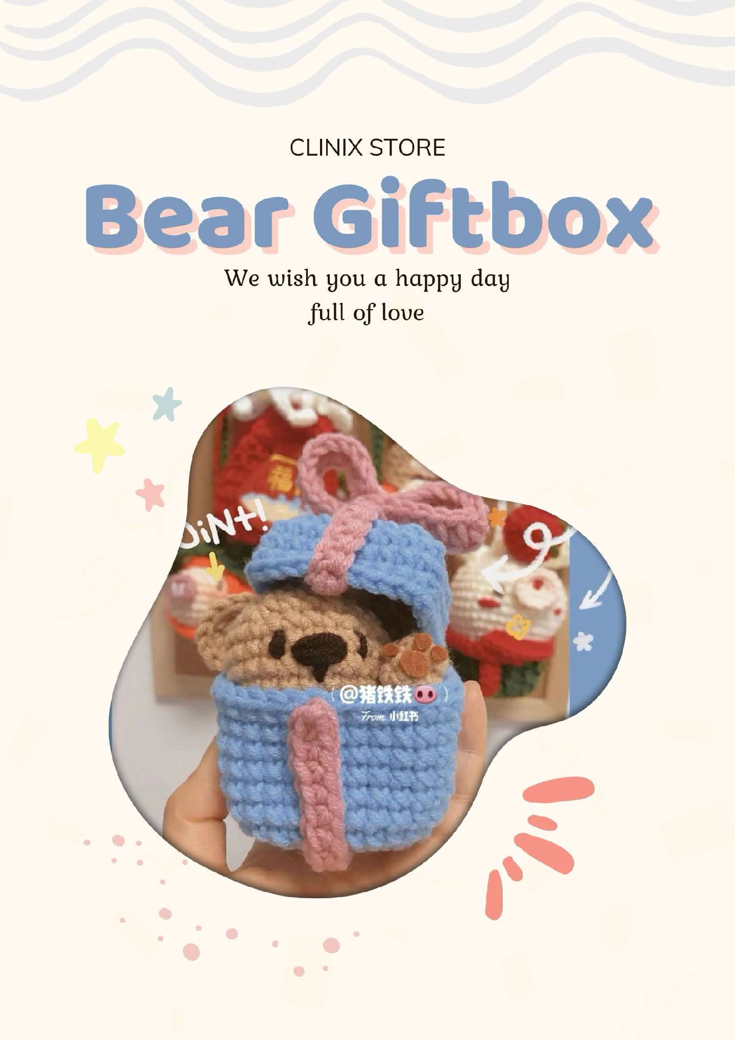 Hướng dẫn móc len Hộp quà Gấu Teddy dễ thương