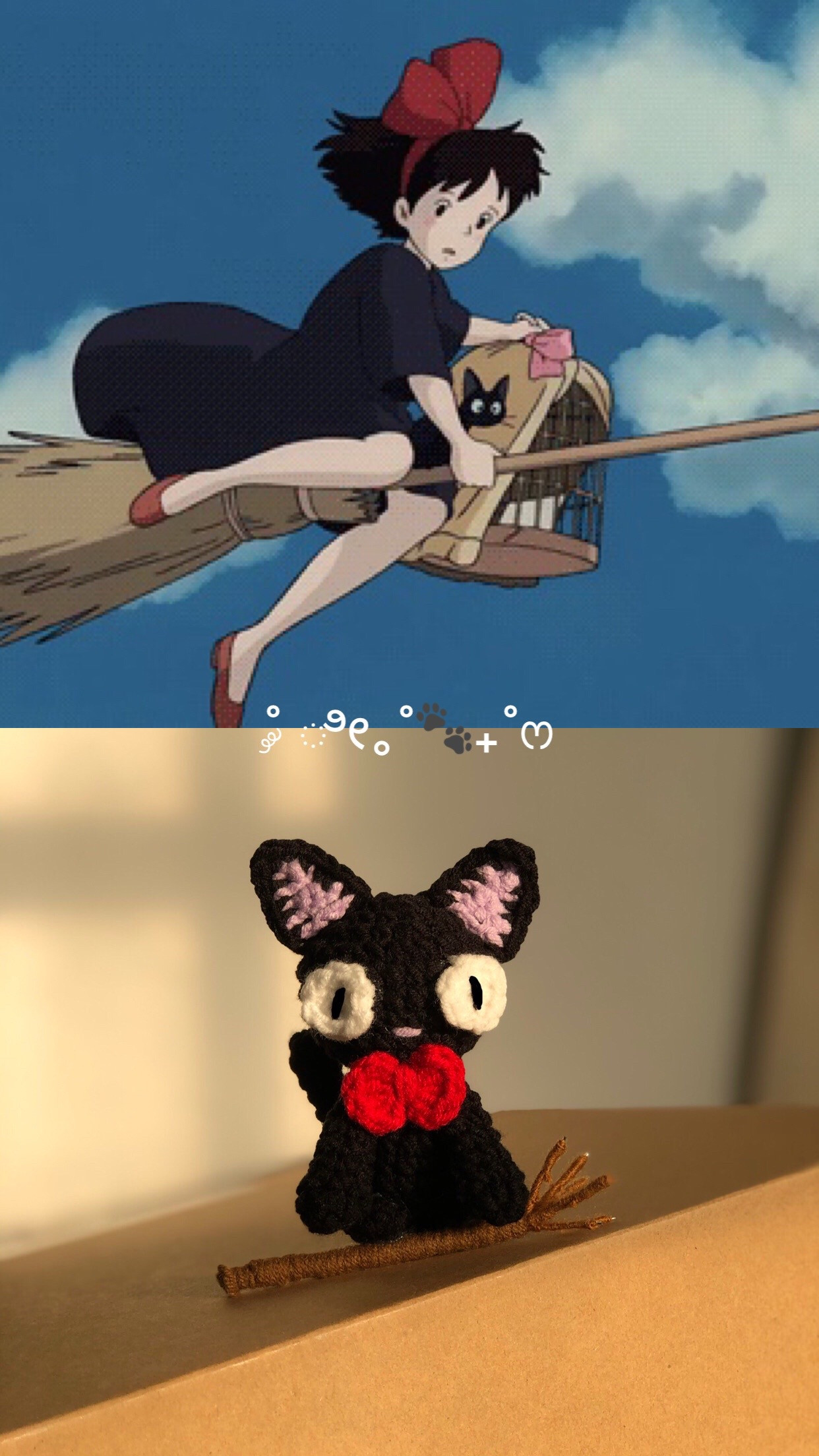 Hướng dẫn móc len Jiji mèo đen từ Spirited Away