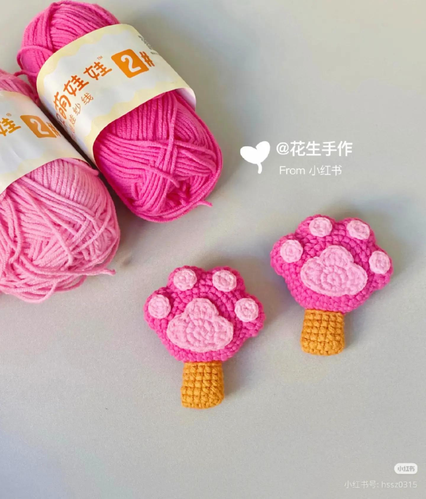 Hướng dẫn móc len Kem Móng Vuốt màu hồng dễ thương